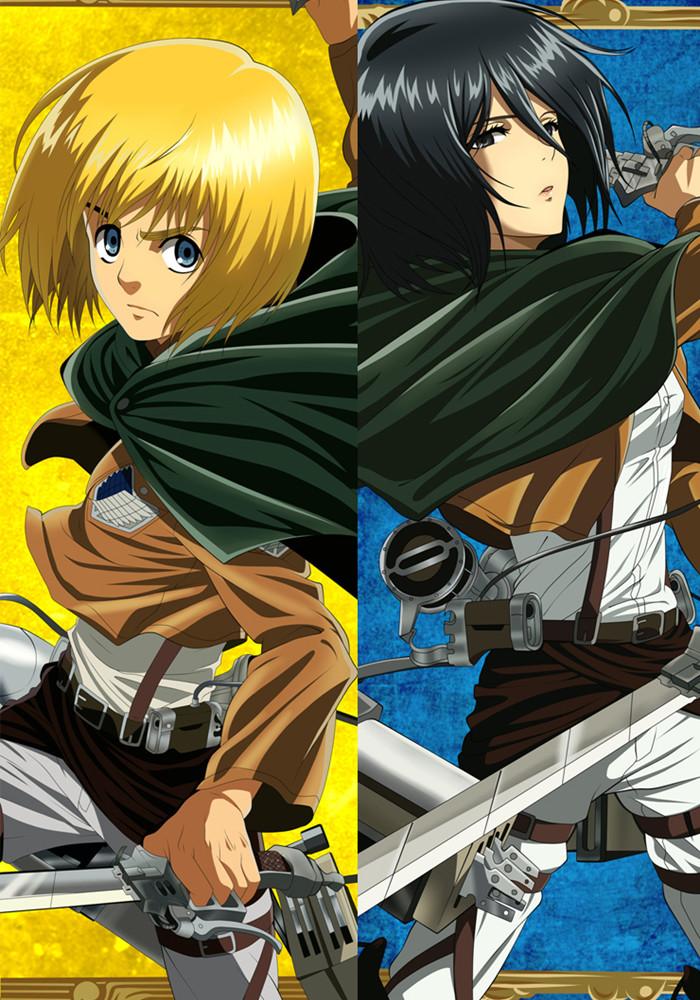 L’Attaque des Titans Armin Arlert & Mikasa Ackerman - Housses de coussin daki longues multi-tailles