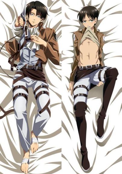 L’Attaque des Titans Levi & Eren Yeager - Dakimakura d’anime en promotion