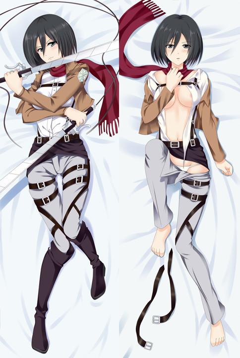 L’Attaque des Titans Mikasa Ackerman - Oreillers longs d’anime en plusieurs tailles en promotion