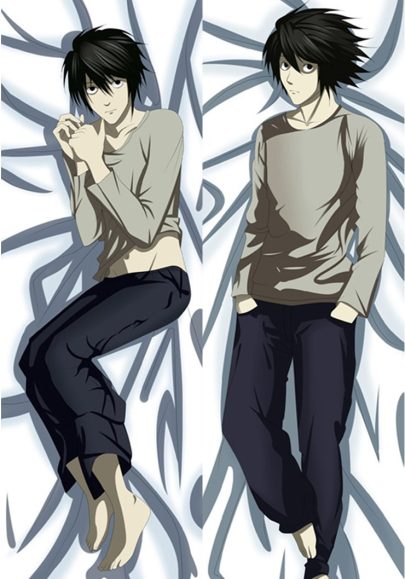 Death Note L - Housses de coussin de corps d'anime japonais