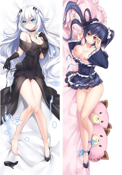 Hyperdevotion Noire Déesse Cœur Noir - Taies d’oreiller anime dénudées
