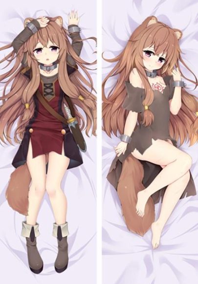 Housse de coussin dakimakura Raphtalia - Taie d’oreiller longue waifu anime, plusieurs tailles
