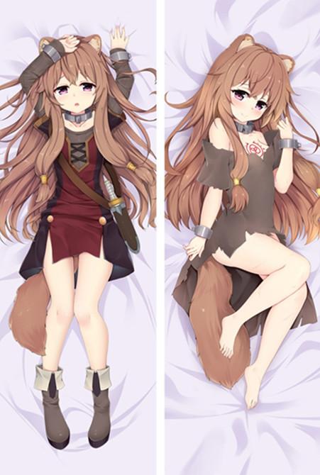 Housse de coussin dakimakura Raphtalia - Taie d’oreiller longue waifu anime, plusieurs tailles