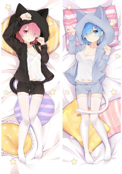 Re:Zero RAM & REM - Taies d’oreiller mignonnes d’anime japonais